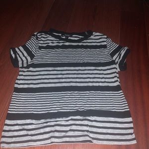 Grey and black striped shirt